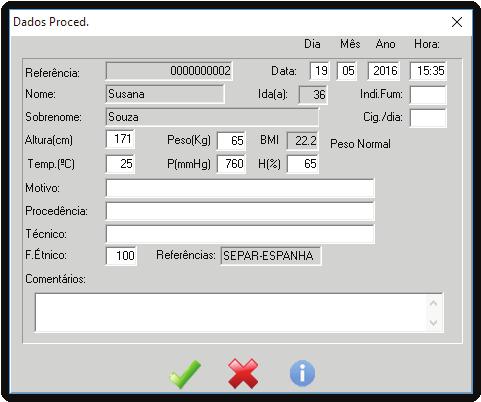 Manual do Software SIBELMED W20s 53 insira o número de Referência do paciente se não recebeu alta na base de dados e a Referência ou Sobrenomes se já existe.