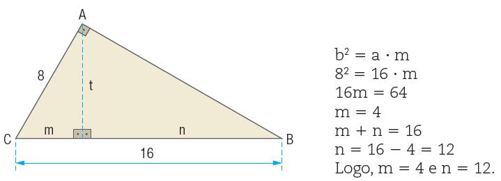 indicadas no triângulo retângulo Qual é a relação