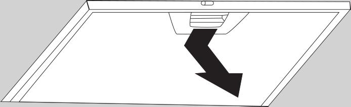 Filtros metálicos antigordura Desmontagem dos filtros - Retire um filtro de cada vez, segure-o por baixo com uma das mãos e puxe a trava.