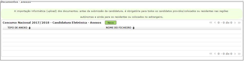 5 Upload de Documentos A validação da candidatura eletrónica é da responsabilidade dos AE/ENA de validação.