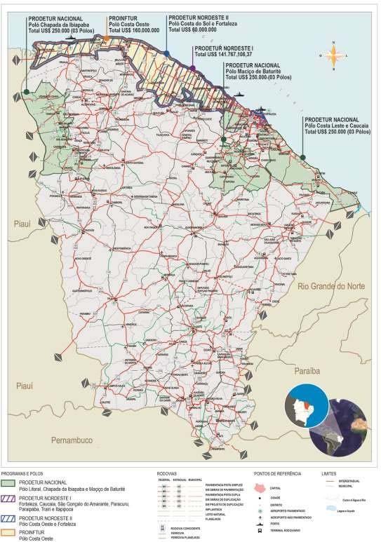 39 Mapa 05 Conjunto dos 04 Programas de Investimento com recursos internacionais para o Turismo do Ceará.