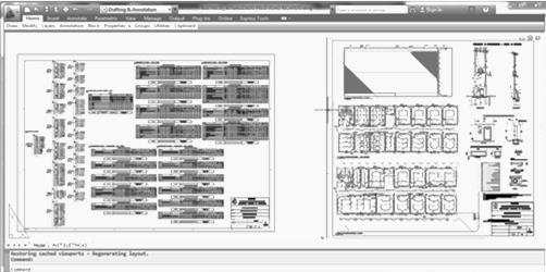 a manipulação em 3D é totalmente viável e acessível na plataforma do AutoCAD 2014 conforme (figura 3) que ilustra a representação de um projeto em 3D de uma residência