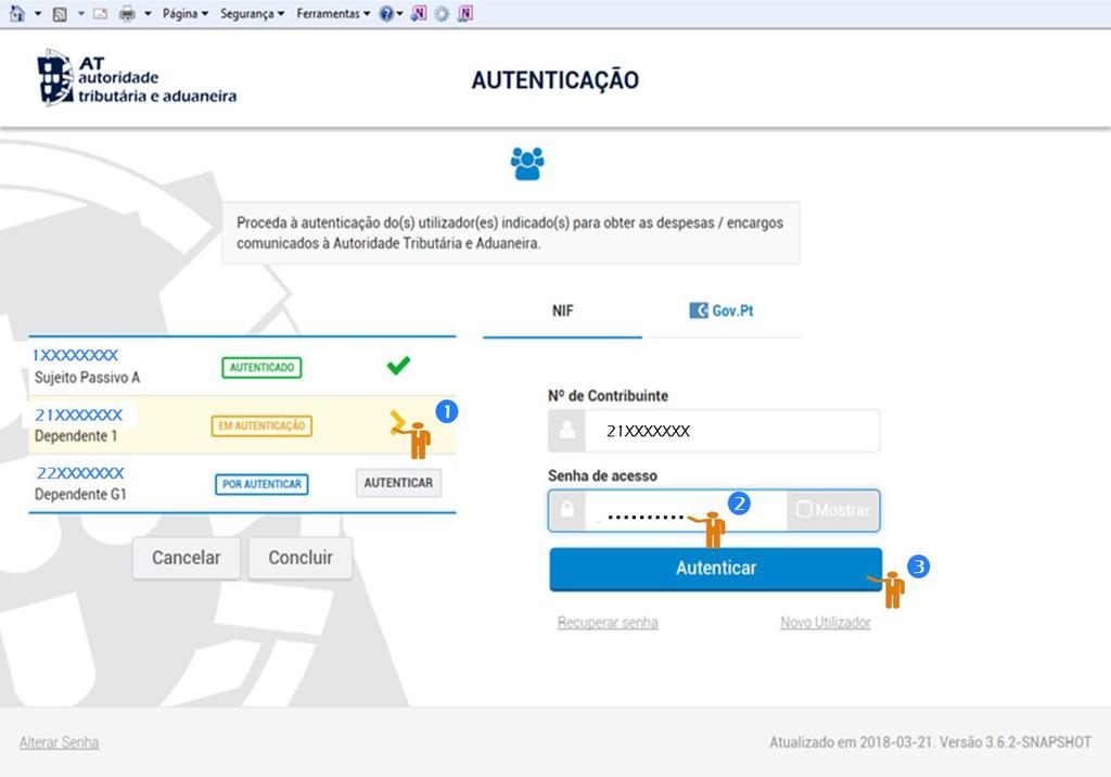 03 PREENCHER A QUADRO 6C DO ANEXO H PARA OBTER O PRÉ-PREENCHIMENTO DAS DESPESAS DE TODOS OS MEMBROS DO AGREGADO FAMILIAR DEVE AUTENTICAR TODOS OS QUE AINDA NÃO FORAM OBJETO DESSA AUTENTICAÇÃO (OS