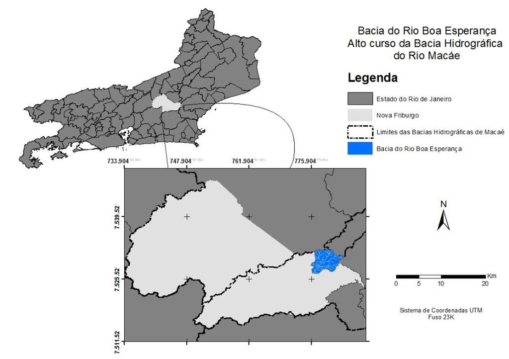 Figura 1 Localização da Bacia do Rio Boa Esperança, Nova Friburgo, RJ 2.