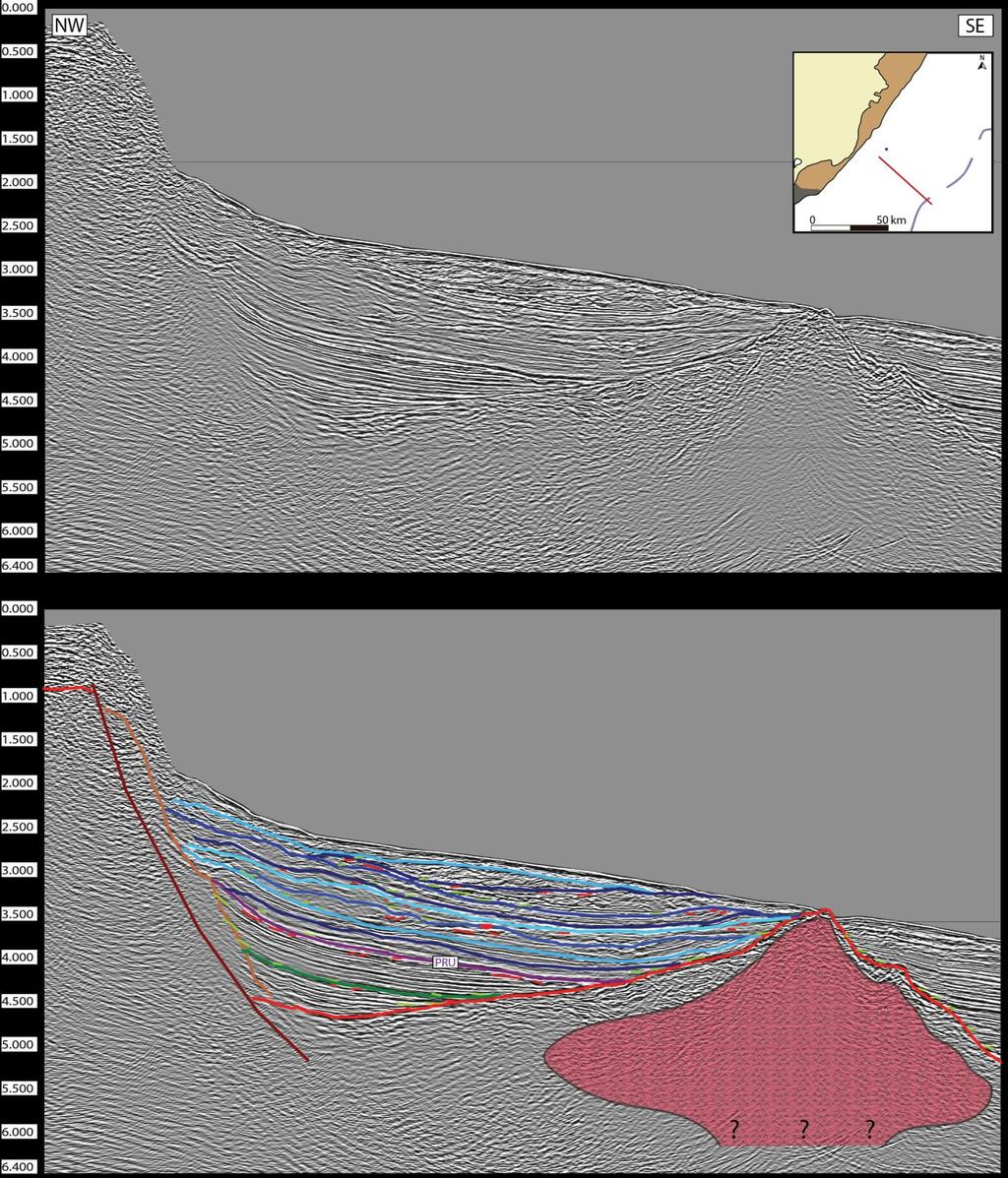 Figure 11: Dip seismic section of deep water.