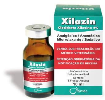 Xilazin CLORIDRATO DE XILAZINA 2% INJETÁVEL Analgésico Anestésico Miorrelaxante Sedativo Excelente opção para procedimentos de rotina da clínica como: Redução de fraturas Limpeza de feridas Suturas