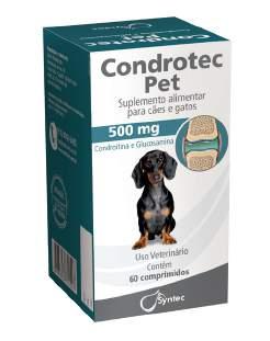 COndrotec pet CONDROITINA E GLUCOSAMINA APRESENTAÇÃO: Frascos com 60 comprimidos de 500mg e 1.000mg.