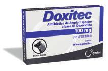 DOXITEC Doxiciclina - 50 MG - 100 MG - 200 MG COMPRIMIDOS PALATÁVEIS EFICAZ NO TRATAMENTO DA ERLIQUIOSE CANINA EXCELENTE CUSTO X BENEFÍCIO COM QUALIDADE Antibiótico de