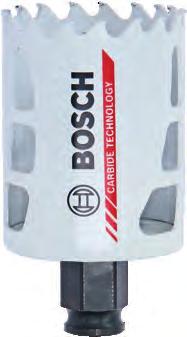 tecnologia de Carboneto da Bosch garante uma maior resistência ao aquecimento dos dentes em materiais duros e abrasivos como parafusos endurecidos, pregos, Inox, tijolos, etc.