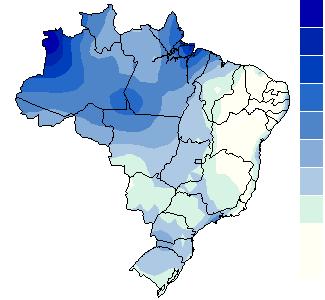 Precipitação anual mm.