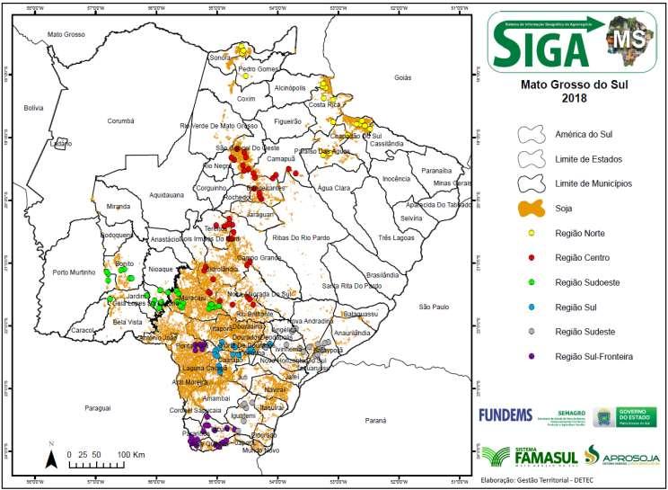 Acompanhamento de Safra Circular 289/2018 Soja-2018/2019 Na segunda semana do mês de dezembro deu-se continuidade ao acompanhamento do desenvolvimento da soja 2018/2019-1ª safra.