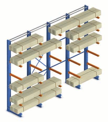 Estantes cantilever Estantes cantilever As estantes cantilever estão especialmente concebidas para a armazenagem de unidades de carga de grande comprimento ou com medidas variadas co