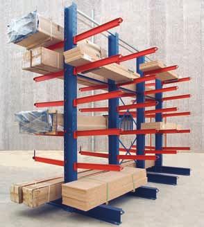 Estantes cantilever Sistemas de construção A Mecalux concebeu e criou uma gama básica de três estantes cantilever: ligeira, média e pesada, que permitem abranger as diferentes necessidades do
