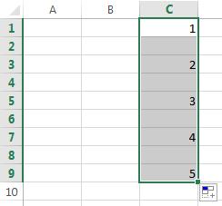 Se existir algum dado na célula C1, e a célula C2 estiver em branco, a sequência criada pelo Excel