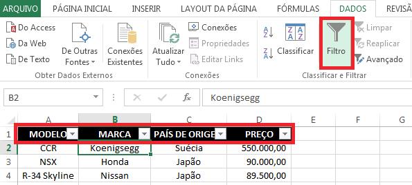 Excel - Módulo I 6.3.2. Filtrando valores de texto Agora, veremos um exemplo de como filtrar valores de texto.