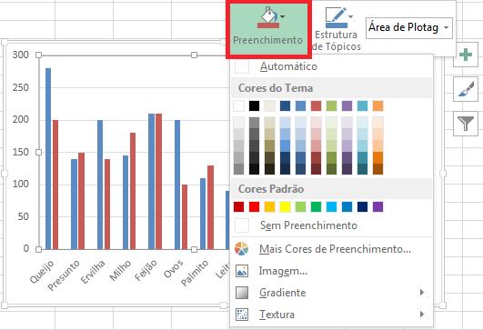 Gráficos, imagens e minigráficos 7 Grupo Tamanho Permite alterar tanto a altura quanto a largura do gráfico, utilizando os seguintes comandos: Altura da Forma: Com este comando, você altera a altura