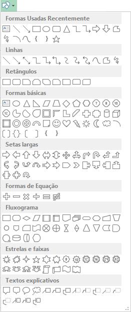 Gráficos, imagens e minigráficos 7 7.6.3. Inserindo formas Para inserir uma forma, o procedimento é o seguinte: 1.