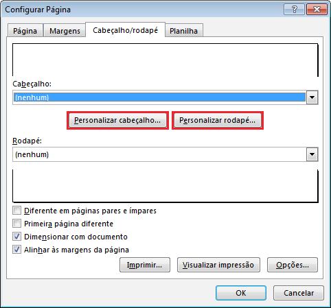 Excel - Módulo I É possível também personalizar os modelos prontos, clicando no botão Personalizar cabeçalho... ou Personalizar rodapé.