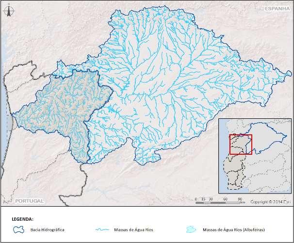 Figura 1.2 Delimitação geográfica da bacia hidrográfica do Douro.