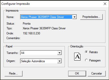 os parâmetros que serão impressos caso não deseje a impressão completa - onde todos os dados referentes ao exame corrente serão impressos.