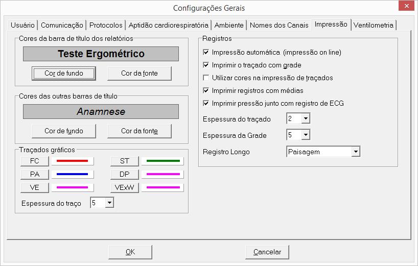 Impressão Para configurar a IMPRESSÃO, clicar na guia de sua referência. A caixa de configuração, abaixo, será apresentada.