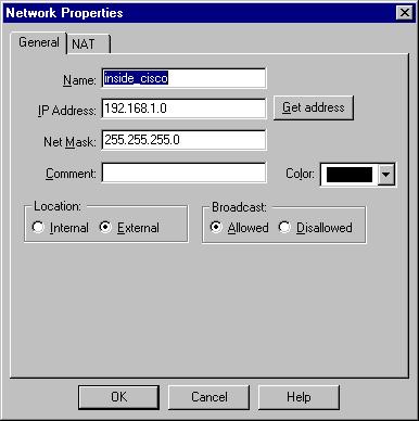VPN. 5. Selecione Manage > Network Objects > New > Workstation para adicionar um objeto para ( cisco_endpoint ) o gateway externo do concentrador VPN. Esta é a relação pública do concentrador VPN.