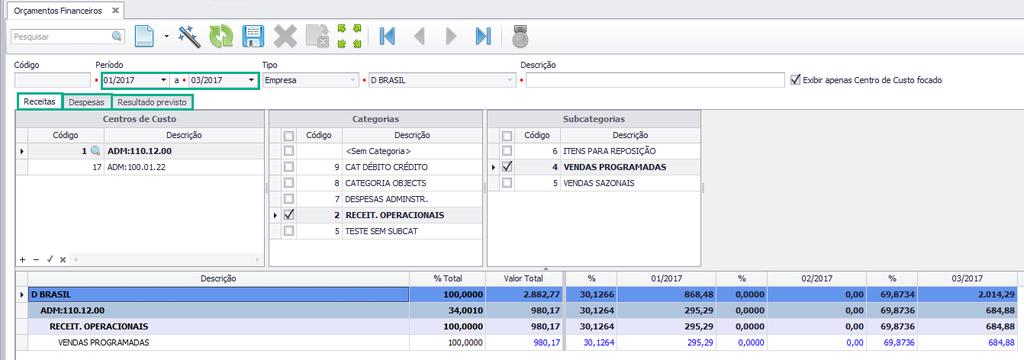 Em seguida, estando de acordo com o Orçamento Financeiro esperado, informe uma Descrição e clique em Salvar, para realizar o registro. 5.