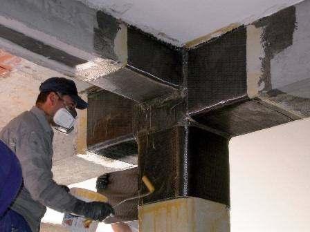 Fibra de Carbono Reforço em encontro de vigas e pilar. Reforço com Fibra de Carbono Estruturas de concreto armado/protendido frequentemente necessitam reforço.