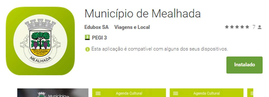 10 Figura 9. APLICAÇÃO DO MUNICÍPIO DE MEALHADA DISPONIBILIZADA PARA DOWNLOAD. Fonte: https://play.google.