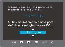 3 Utilizar o produto 3-1 Definir a resolução ideal Quando ligar o produto depois de o adquirir, aparece no ecrã uma mensagem relativa à definição da resolução ideal.