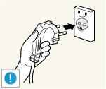 Aviso Evite utilizar um cabo ou ficha de alimentação danificados ou uma tomada de parede solta.