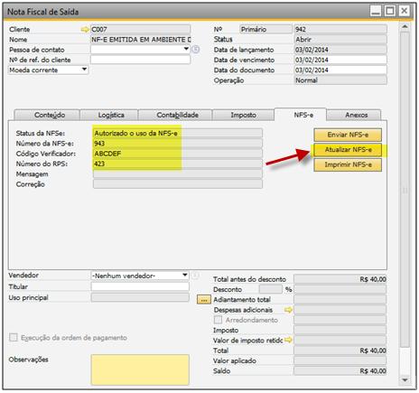 Observação: o sistema gera o arquivo no formato XML e salva o arquivo na pasta indicada nas configurações da NFS-e. 7.