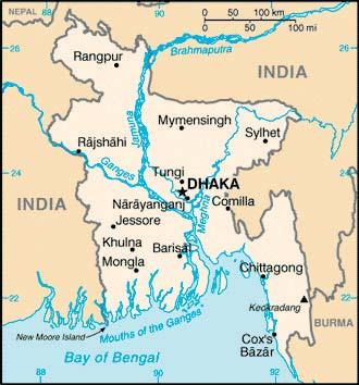 Bangladesh Bangladesh CAPITAL: Dacca População: 149,7 milhões PIB (): US$ 56,6 bilhões PIB per capita (): US$ 380 PIB por setor: Agricultura: 21,0%; Indústria: 27,0%; Serviços: 52,0% Taxa Média de