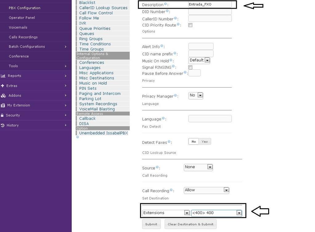 Pronto! Foi finalizada a etapa do Issabel, agora iremos configurar o HT503. 4º Passo Acessando o equipamento: O HT503 possui um IP padrão, que é 192.168.2.1. Conecte o HT503 através da porta LAN.