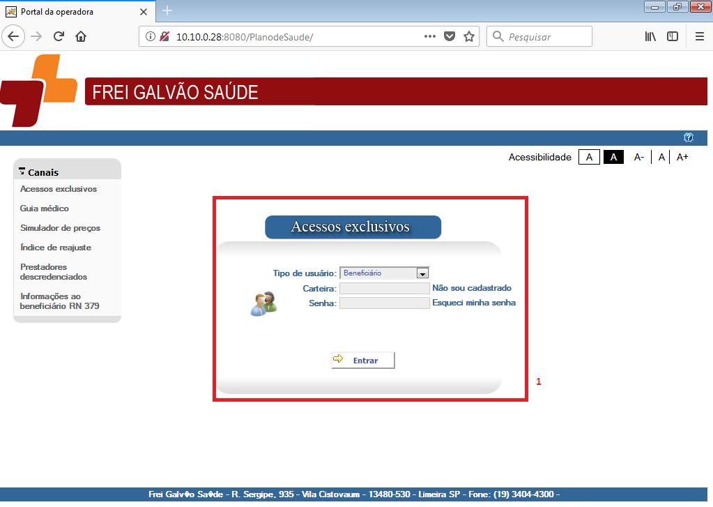 2. Fazendo login