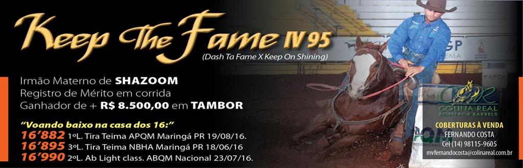 CAVALO DA SEMANA! HARARE PLANE FHP e seu proprietário e treinador, Léo Russo Paina, ganharam o 2º lugar no GP da ABQM com um tempo super-rápido 16,792.