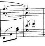 = = = = 5.2 LIGADURA (ligado ou legato em italiano) ( ou ) é uma linha curva colocada sob ou sobre as figuras musicais e servem para uní-las.