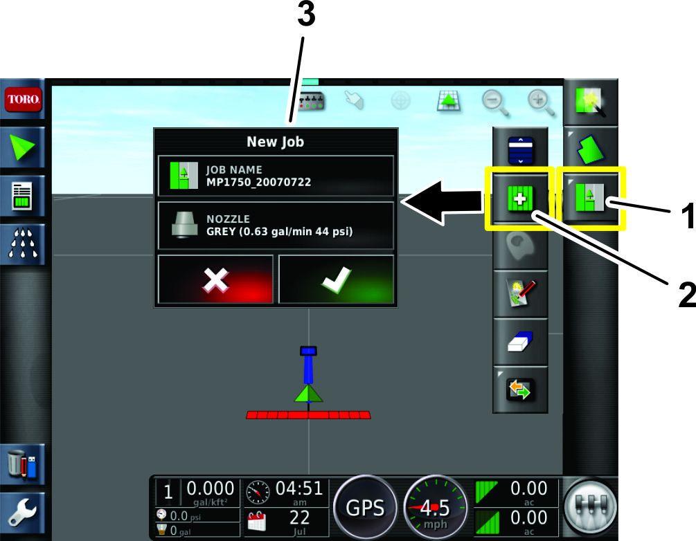 No ecrã do Controlador do pulverizador, determine se está definida a taxa de aplicação correta. 4.