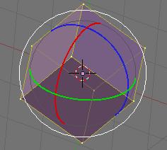 3.2 Editando Objetos/ Selecionando Para rotacionar o objeto em torno do eixo X, basta clicar no círculo vermelho com o [BEM] e arrastar.