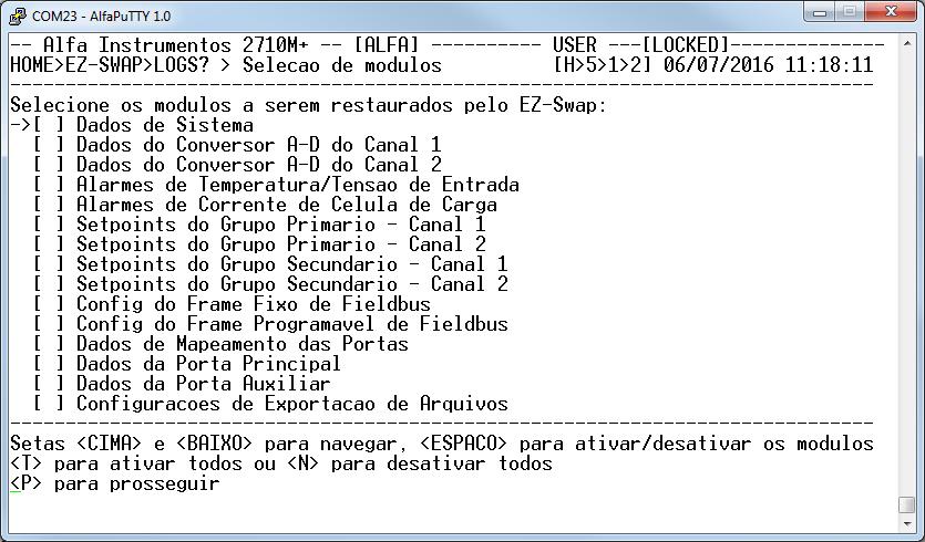 restauração do sistema; Tecla <3>: Realiza a verificação do arquivo. 5. Pressione a tecla <2> Prosseguir para checagem e posterior restauração do sistema; 6. Uma nova janela será apresentada: 20.