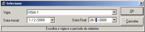 4 Relatórios Podem ser visualizados na tela e impressos relatórios dos dados coletadas do Viggia e das rondas cadastradas no sistema. 4.