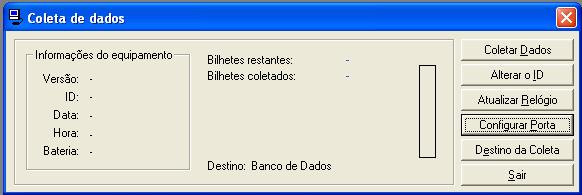 Qualquer problema durante a comunicação será mostrado na tela. Coletar Dados: Coleta as informações contidas no bastão Viggia para dentro do arquivo texto selecionado ou dentro da base de dados.