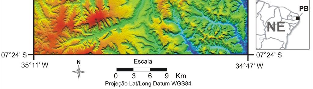 1 Área de estudo Os dois recortes espaciais utilizados localizam-se no leste do Estado da Paraíba (Figura 2) e no sudeste do Estado do Amazonas (Figura 3).