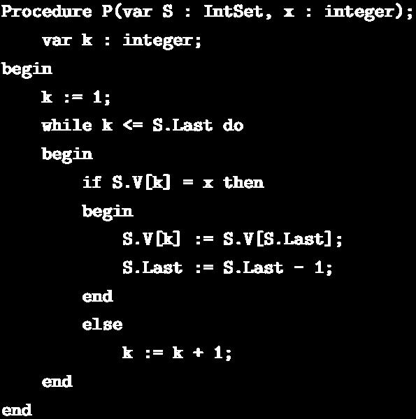 8/8 18 - No código ao lado, IntSet é um tipo abstrato de dados para conjuntos de inteiros. Qual das seguintes operações abstratas sobre conjunto de inteiros ele implementa? a) Adiciona x a S.