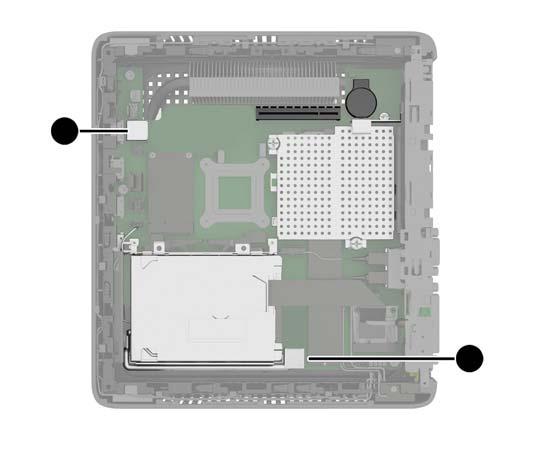 (1) Porta USB-1 Unidade flash USB 2.0: dimensões máximas 55 mm (C) x 16 mm (L) x 8 mm (A) (2) Porta USB-2 Unidade flash USB 2.