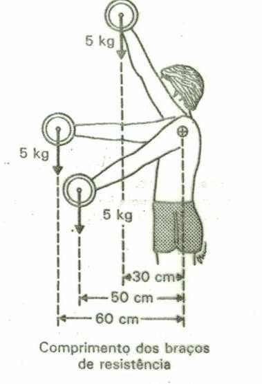 exercitando-se com uma par de halteres de 5Kg,