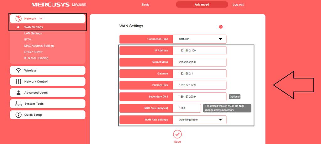 CONFIGURANDO MERCUSYS Complete as informações conforme