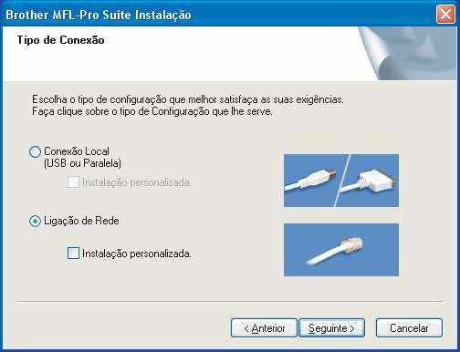 FASE 2 Instalar o Controlador e o Software Windows 9 O menu principal do CD-ROM surge no ecrã. Clique em Instalação de MFL-Pro Suite.