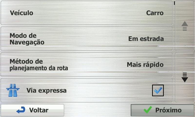 5º passo: Selecione o idioma e gênero da voz do GPS e clique em