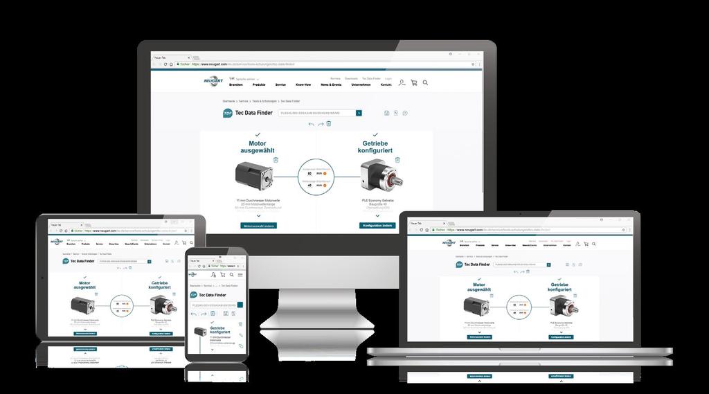 Novo serviço online, novas opções: Tec Data Finder TDF Com apenas alguns cliques, o Tec Data Finder (TDF) gera todas as informações relevantes sobre o redutor.